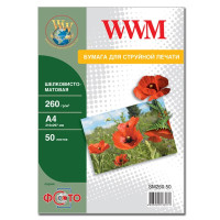 Фотопапір WWM, ШОВКовисто матовий 260g, m2, A4, 100л (SM260.100)